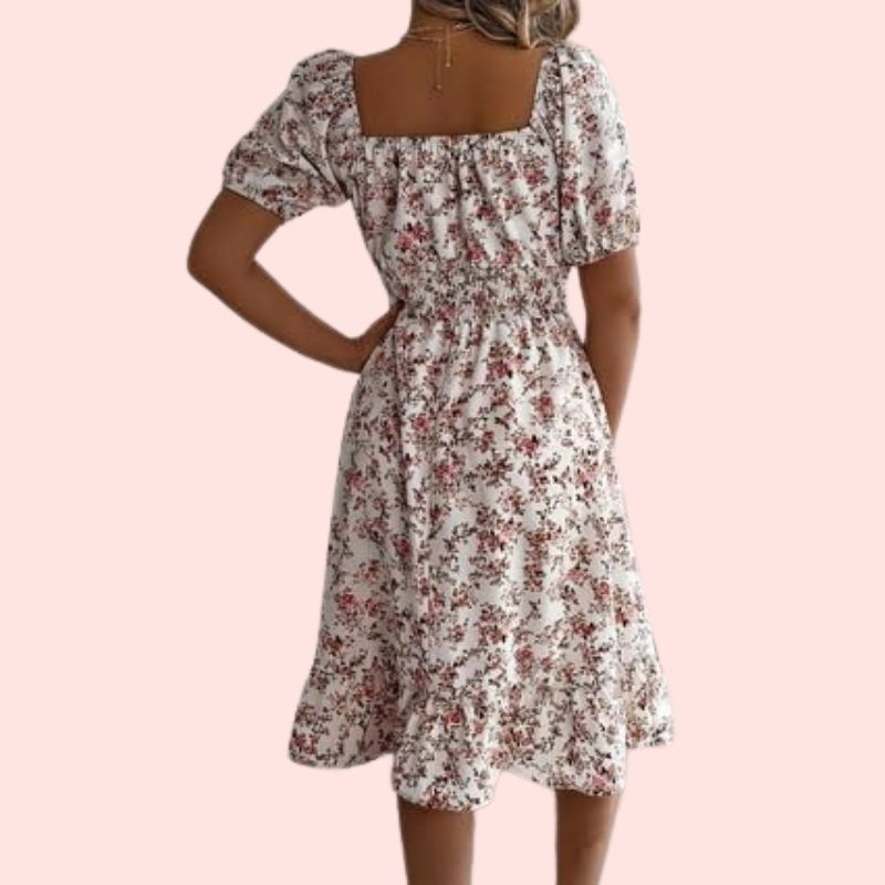 Jana - Kleid mit Print und quadratischem Ausschnitt