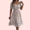 Jana - Kleid mit Print und quadratischem Ausschnitt