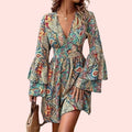 Ines - Boho-Blumenmuster mit V-Ausschnitt